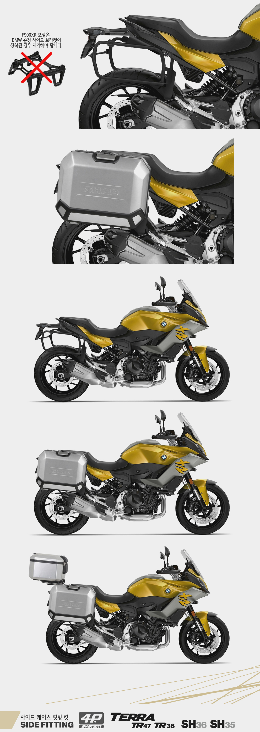 샤드 BMW F900XR/F900R 20-22 4P 사이드 피팅 킷 W0FR914P