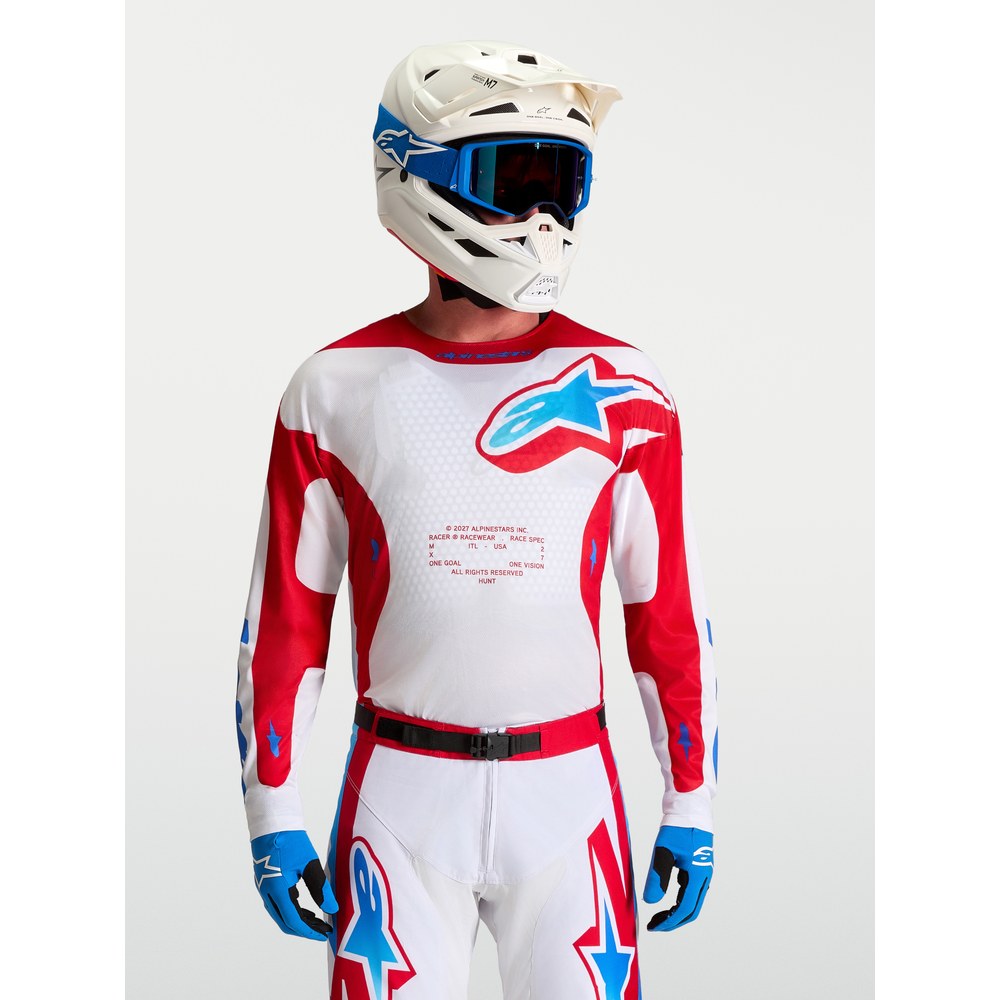 알파인스타즈 져지 RACER HUNT WHITE FIRE RED UCLA BLUE