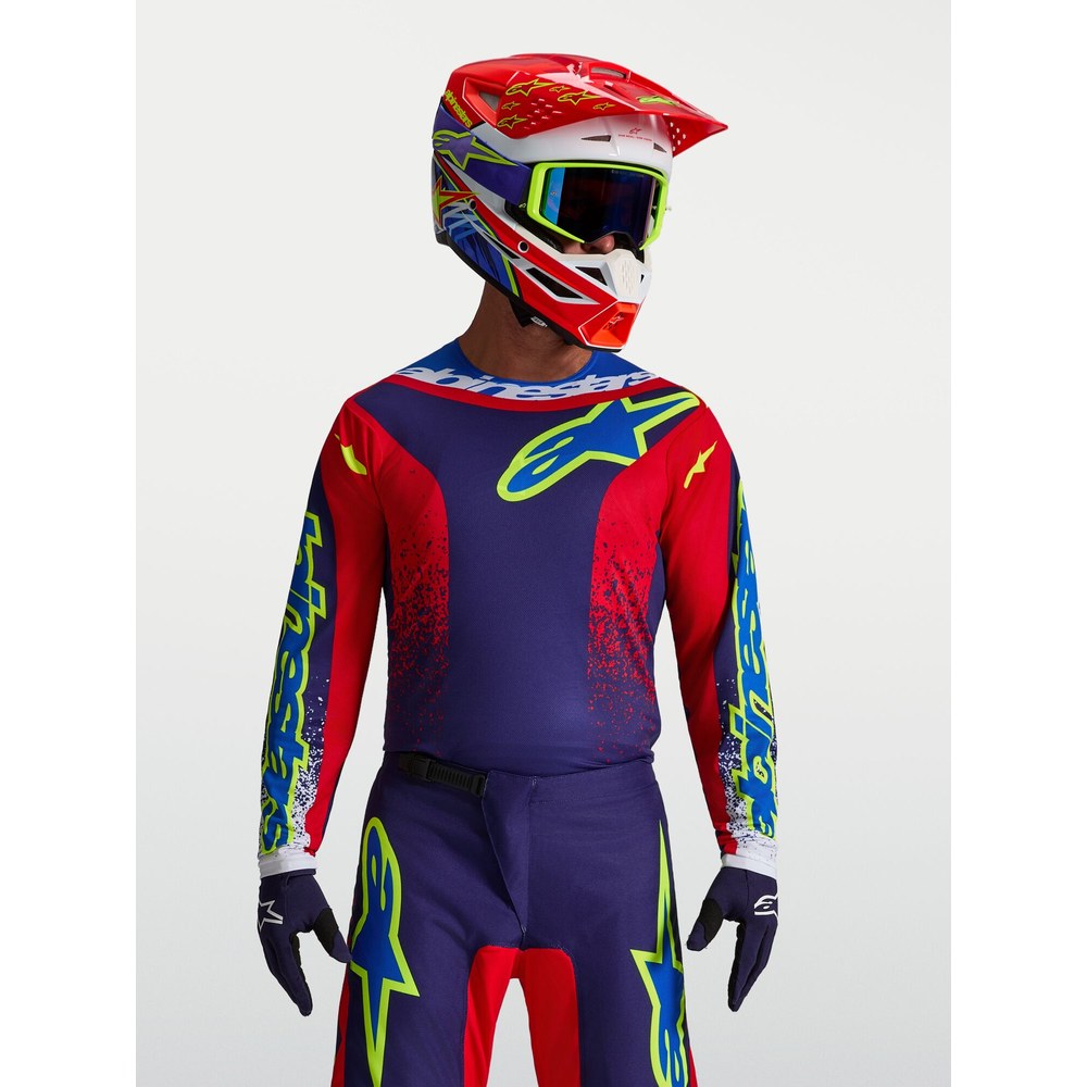 알파인스타즈 져지 FLUID DRAG BLUE NAVY FIRE RED WHITE