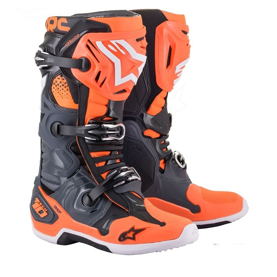 알파인스타 부츠 TECH-10, COOL GRAY ORANGE FLUO