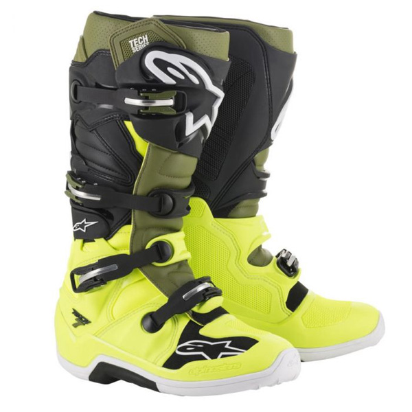 알파인스타 부츠 TECH-7, YELLOW FLUO MILITARY GREEN BLK