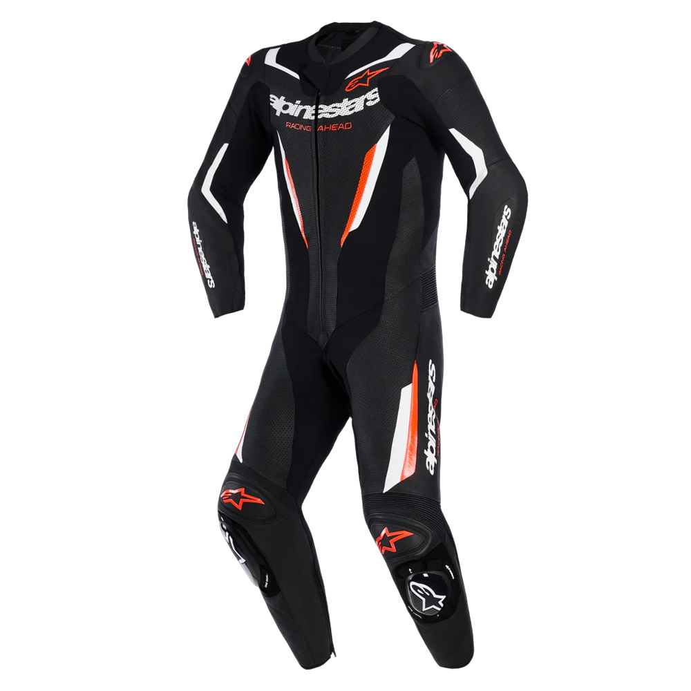 알파인스타 GP FORCE V2 LEATHER 슈트 1 PC BLACK WHITE RED FLUO