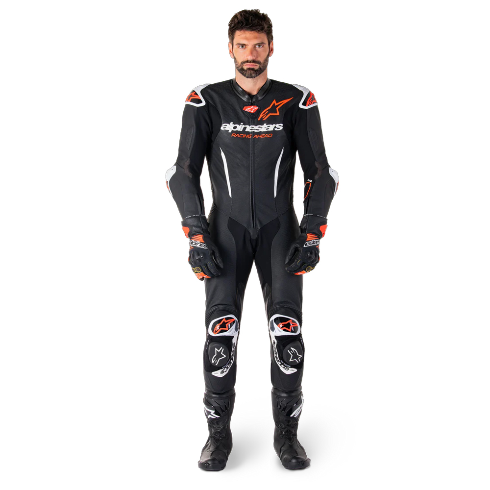 알파인스타 GP R7 1PC LEATHER 슈트 BLACK WHITE RED FLUO