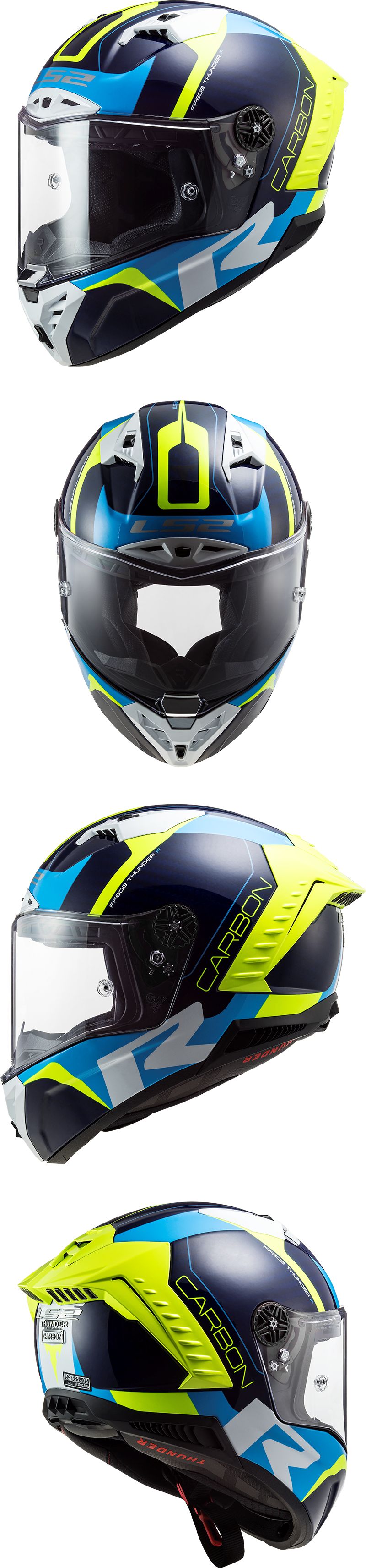 LS2 헬멧 FF805 THUNDER RACING1 GL.BLUE H-V YELLOW