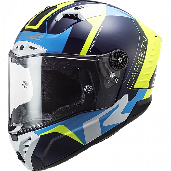 LS2 FF805 THUNDER 헬멧 RACING1 GL.BLUE H-V 옐로우