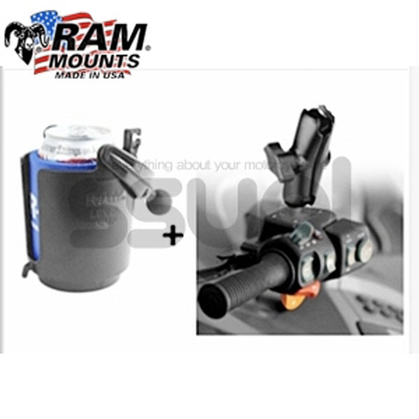 램마운트 음료수 컵 오토바이 거치대(345)(거치대용도) RAM-B-345-132