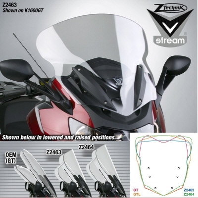 제트테크닉 BMW K1600GT/GTL 11-22 투어링 윈드스크린 Z2463
