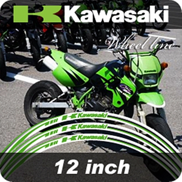 MOTOSTK 고급 4D 휠 스티커 12인치 범용 가와사키