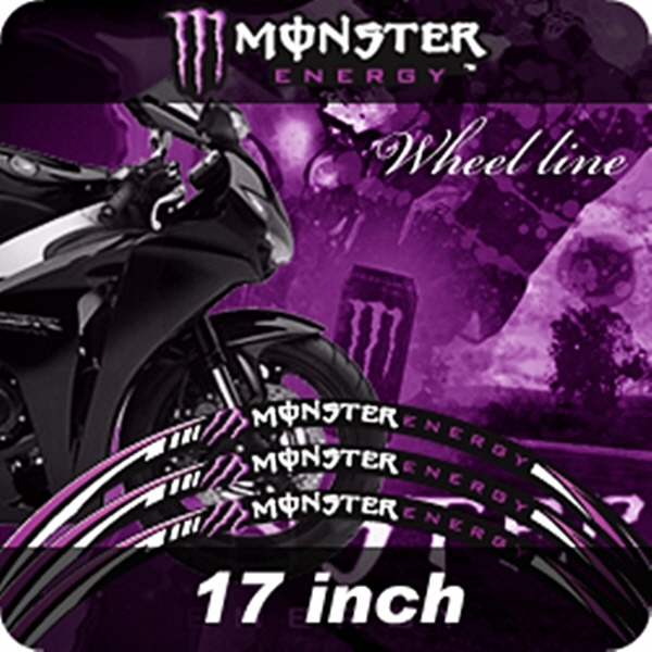MOTOSTK 고급 4D 휠 스티커 17인치 범용 몬스터 보라