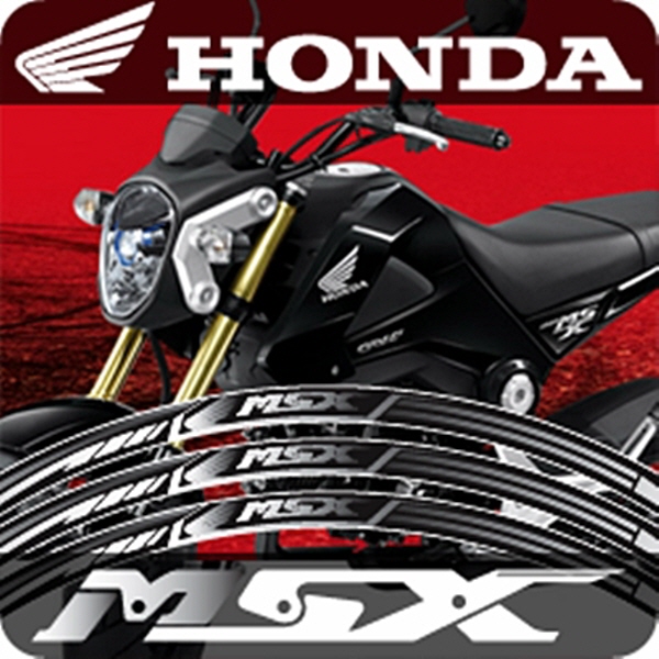 MOTOSTK 고급 4D 휠 스티커 혼다 MSX-검정