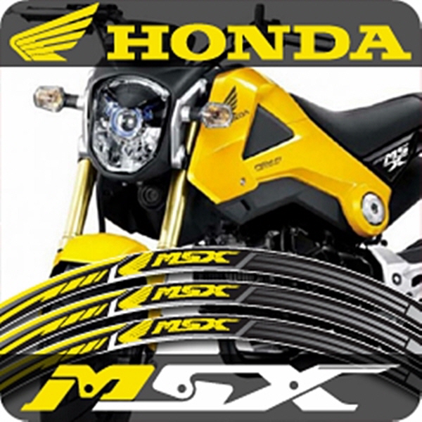 MOTOSTK 고급 4D 휠 스티커 혼다 MSX-노랑