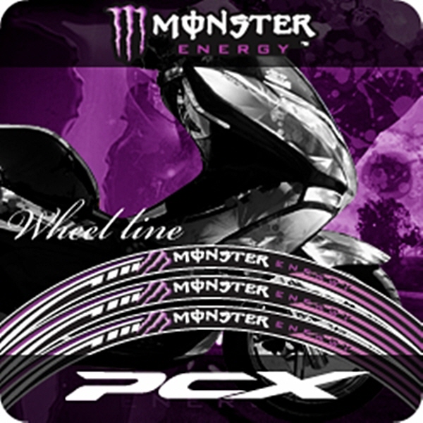 MOTOSTK 고급 4D 휠 스티커 혼다 PCX-몬스터-보라