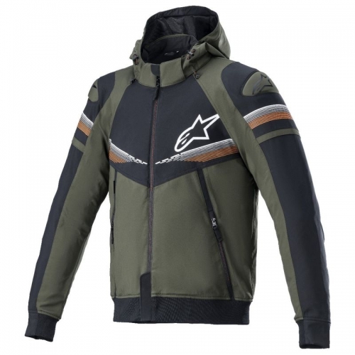 알파인스타즈 자켓 SEKTOR V2 TECH HOODIE, FOREST BLACK ORANGE FLUO