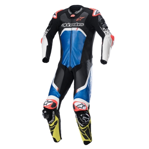알파인스타즈 슈트 GP TECH V4 1 PC BLACK BLUE YELLOW FLUO