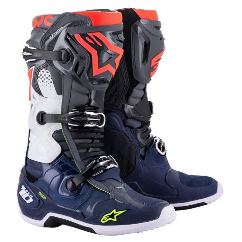 알파인스타즈 오프로드 부츠 TECH-10, DARK GRAY DARK BLUE RED
