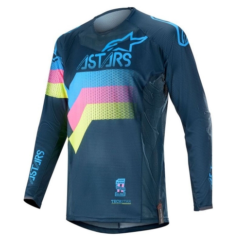 알파인스타즈 져지 TECHSTAR VENOM JERSEY NAVY/AQUA/PINK F