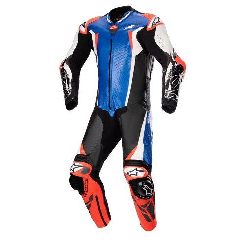 알파인스타즈 슈트 RACING ABSOLUTE V2 1 PC 가죽 메탈릭 블루 블랙 화이트 레드