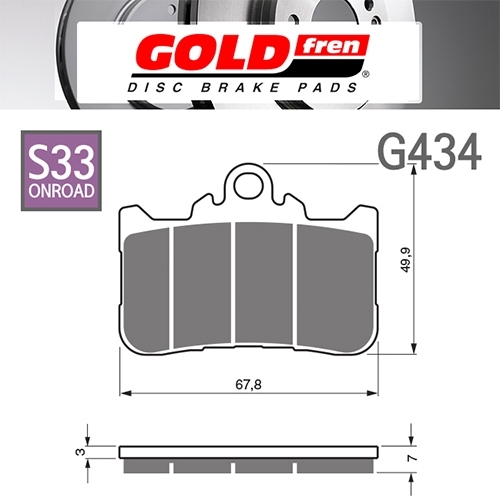 골드프렌 혼다 CBR500R 22이상 브레이크 패드 앞 G434-S33