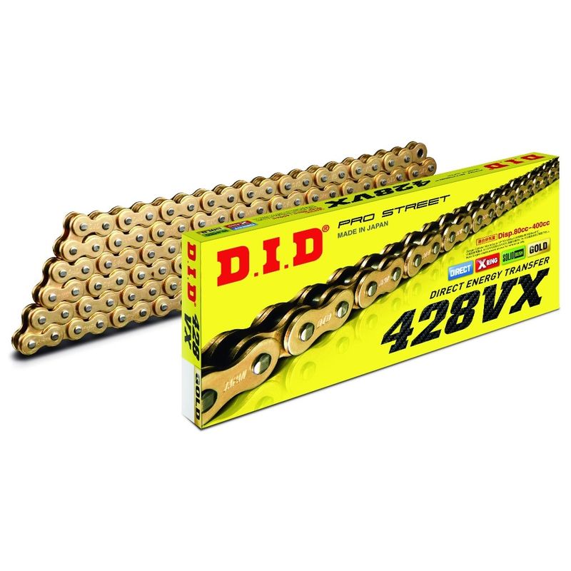 DID 혼다 헌터커브125, CB125, 닥스125R 18이상 체인 428VX 130링크 골드 블랙