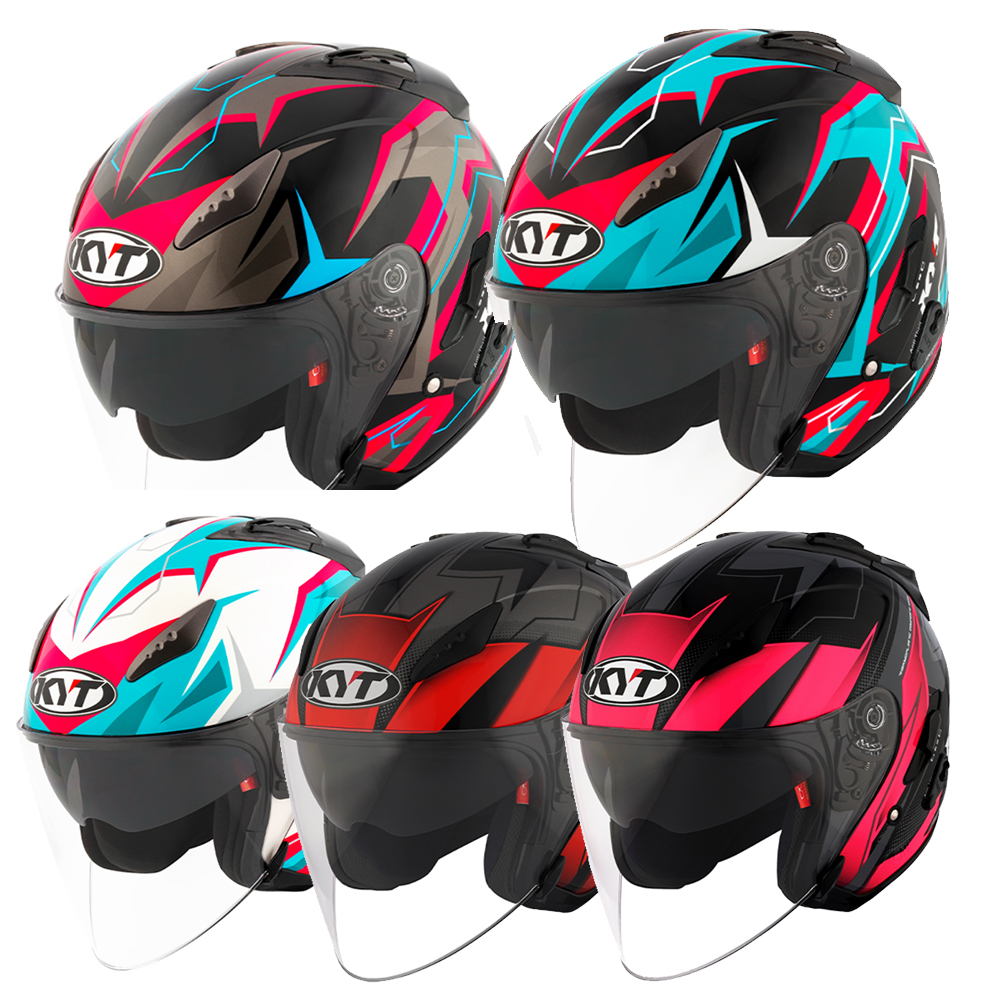 KYT 오픈페이스 헬멧 갤럭시 플랫 R 그래픽
