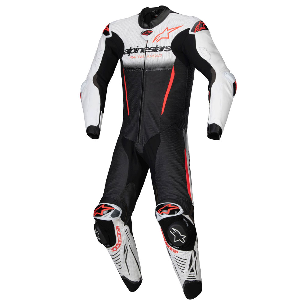 알파인스타즈 슈트 GP-R7 1PC 가죽 화이트 블랙 레드 플루