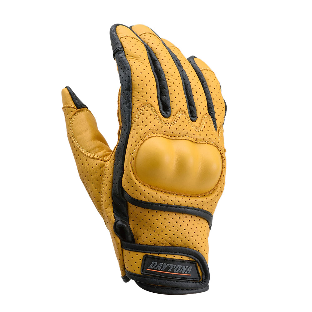 데이토나 HBG-130 펀칭 메쉬 프로텍터 소가죽 장갑 옐로우