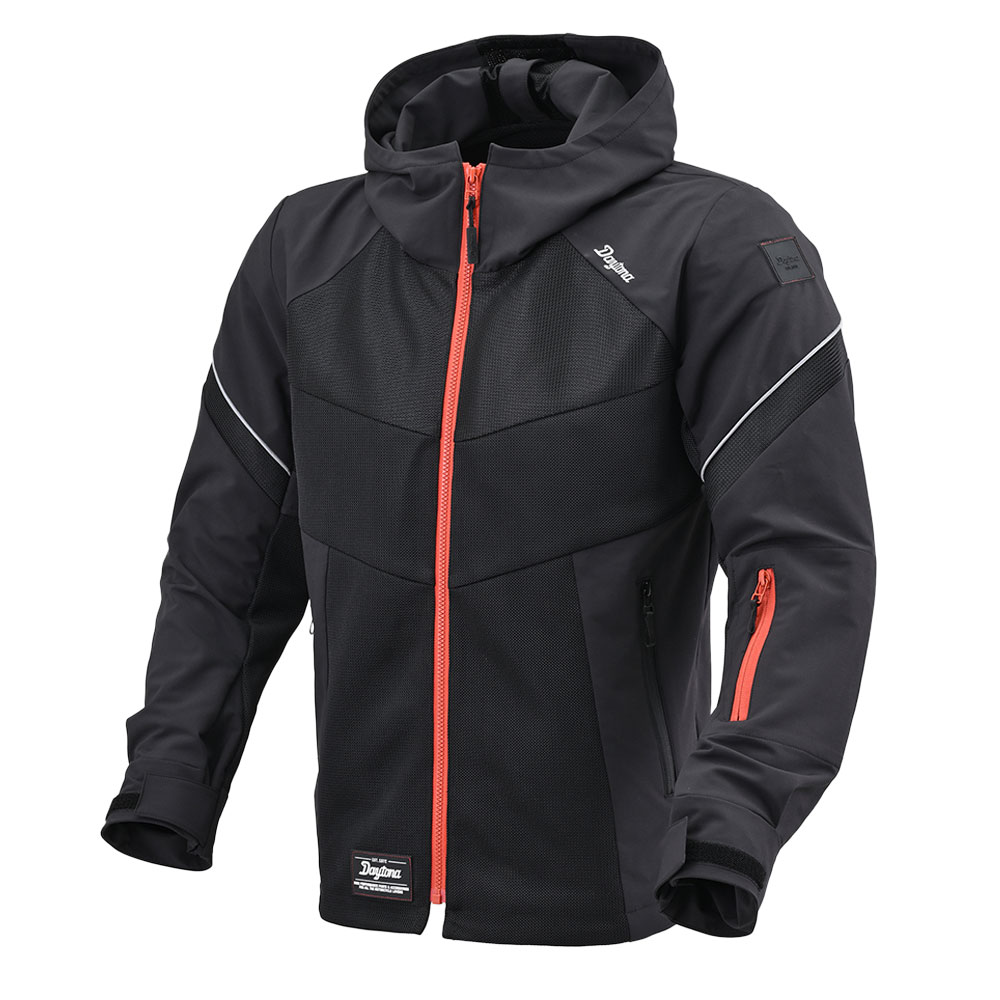 데이토나 DJ-010 하프 메쉬 파카 자켓 블랙 레드