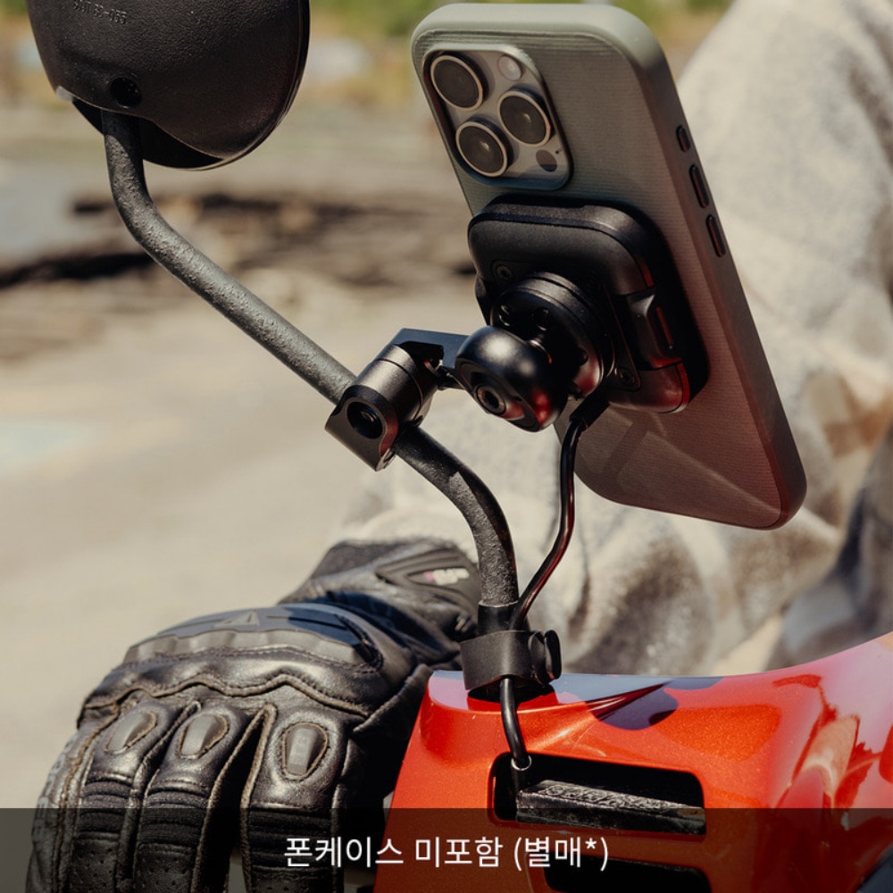 픽디자인 아이폰 전용 모토사이클 미러 마운트 무선충전