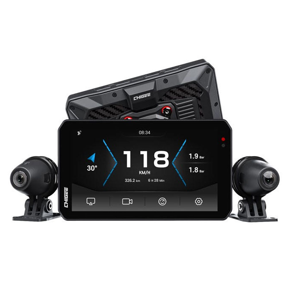 치지 오토바이 블랙박스 AIO-5EVO 카플레이 안드로이드오토 SRS