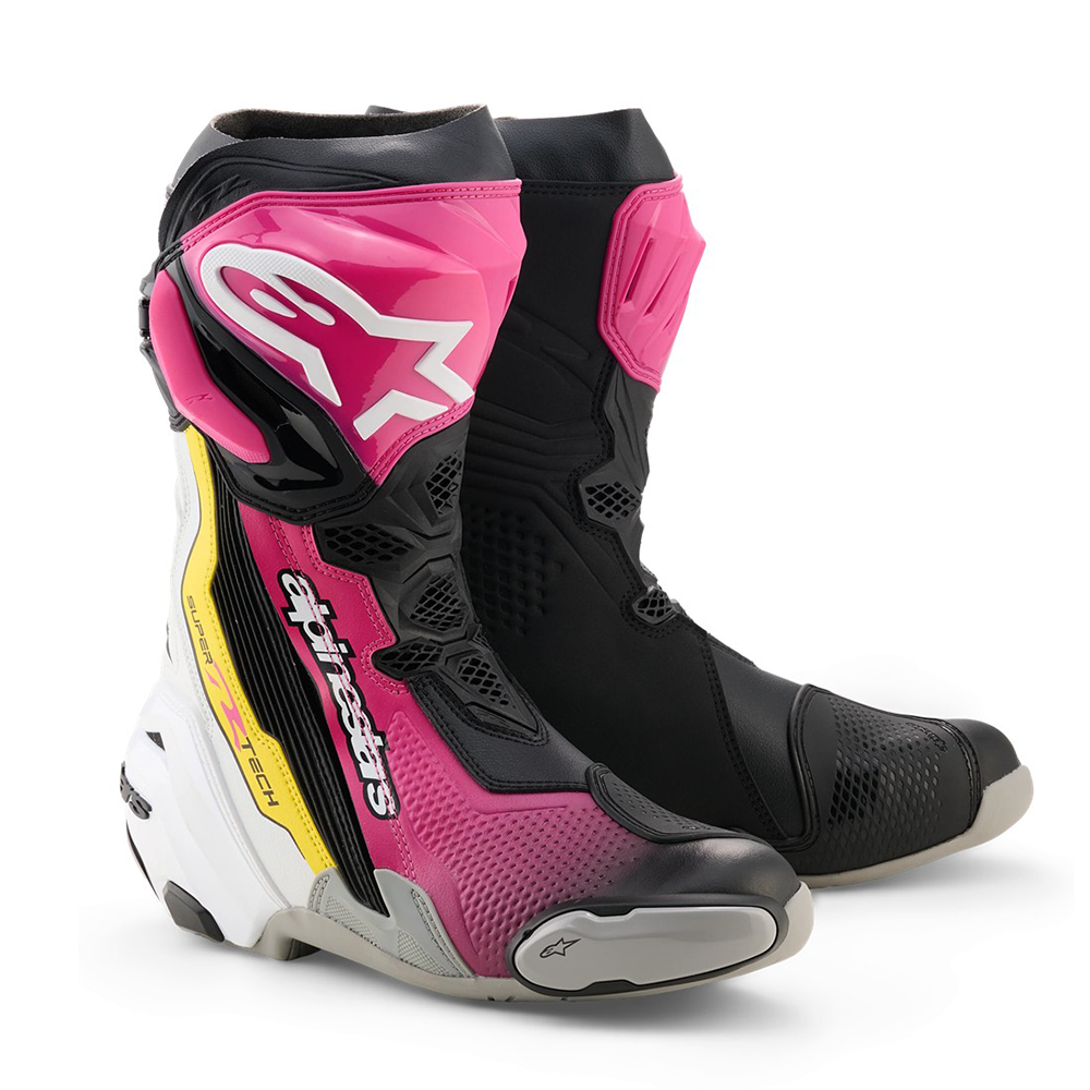 알파인스타 부츠 SUPERTECH R - BLACK MAGENTA WHITE YELLOW