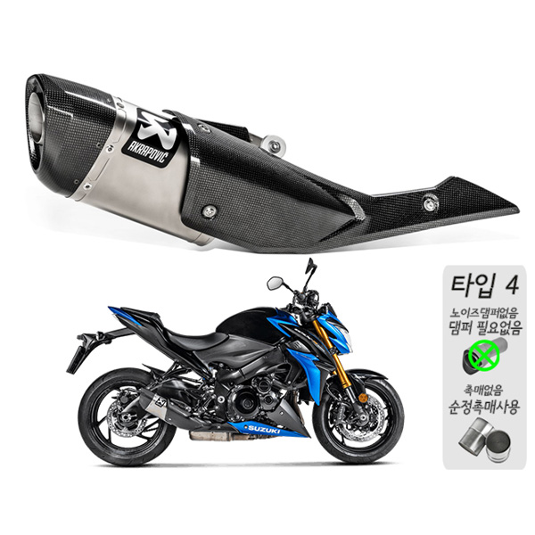 아크라포빅 스즈키 GSX-S1000/S1000F 15-20 머플러 (슬립온/티탄) S-S10SO15-HAPT/1
