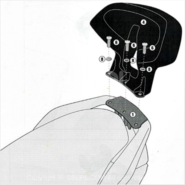 GIVI 야마하 NMAX 125 15-20 텐덤 등받이 TB2123