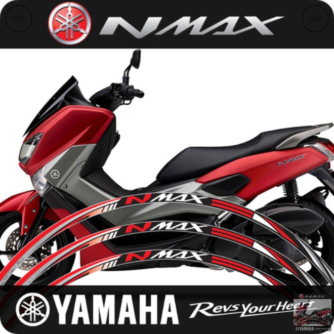 MOTOSTK 야마하 NMAX125/155 휠 스티커 AP RED