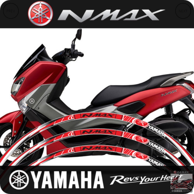 MOTOSTK 야마하 NMAX125/155 휠 스티커 RED