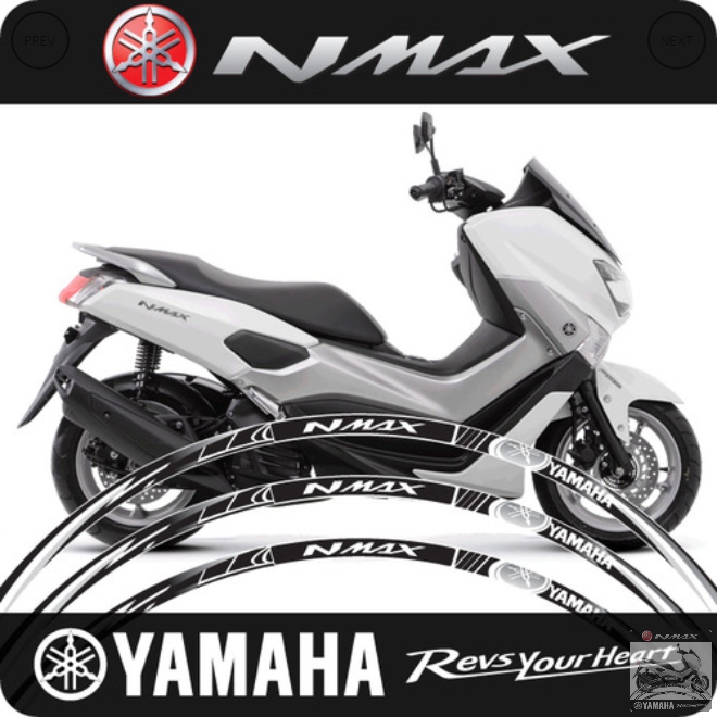 MOTOSTK 야마하 NMAX125/155 휠 스티커 BLACK