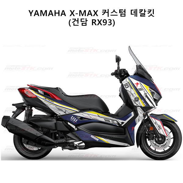 MOTOSTK 야마하 XMAX300 17-22 전체데칼 스티커 (건담 RX93)