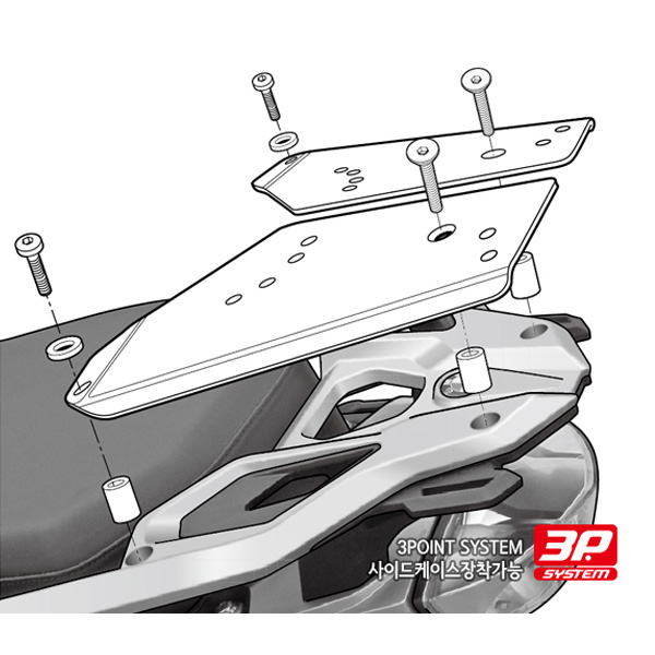 샤드 BMW R1250GS/ADV 19이상 리어캐리어 (3P 동시장착) W0GS13ST
