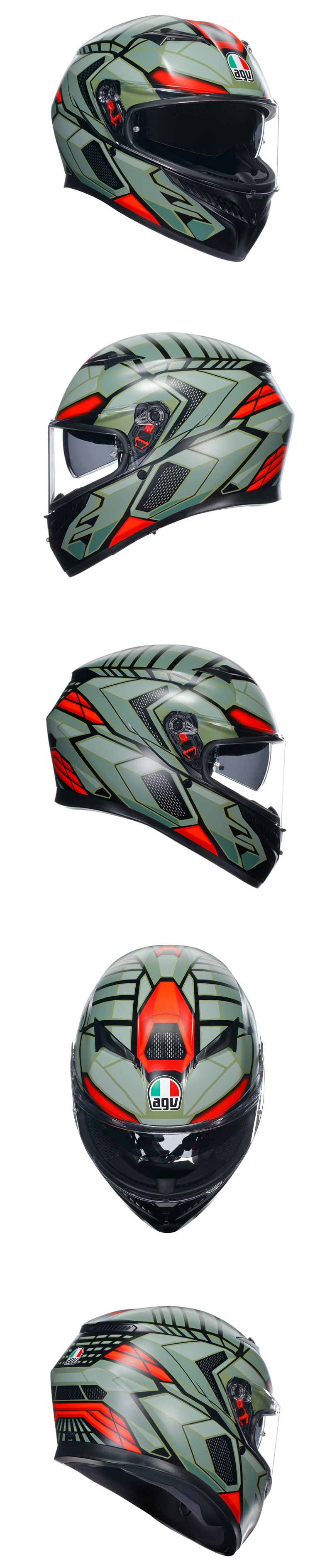 AGV K3 Decept Matt Black Green Red