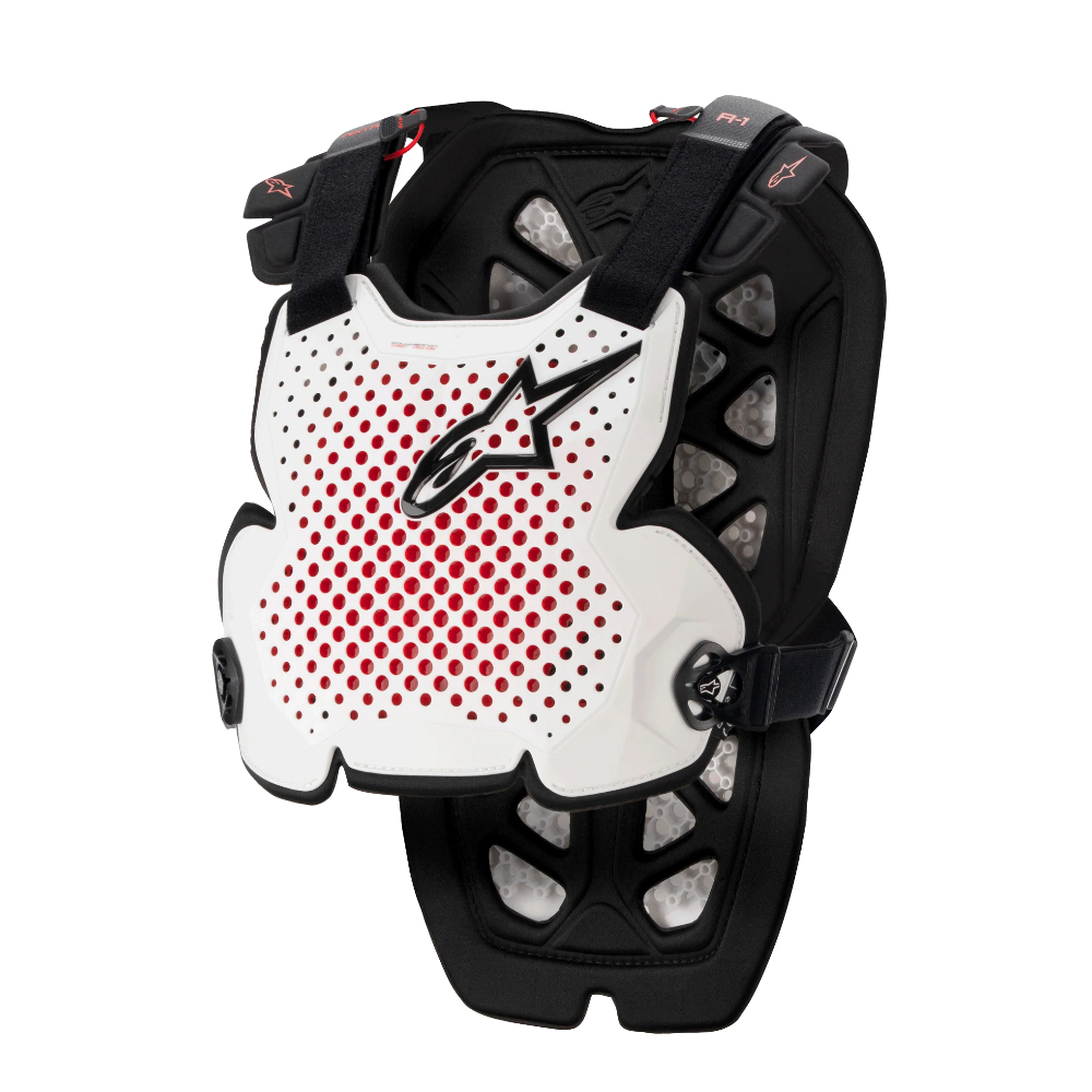 알파인스타즈 A-1 PRO 가슴 등 보호대 WHITE BLACK RED